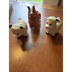 Vintage Playskool Lil Playmates Dog Collie Sheltie Red Brown and Sheep 1970s